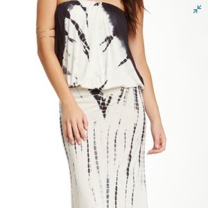 Tie-Dye, Strapless, Maxi Dress